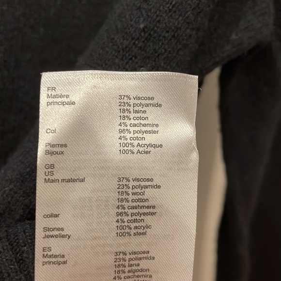 Maje black sweater with jeweled collar - Picture 6 of 8